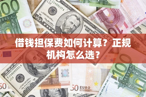 武汉借钱担保费如何计算？正规机构怎么选？