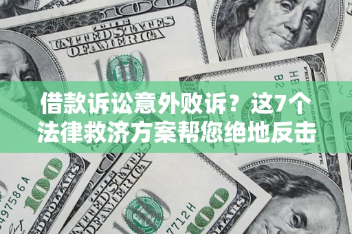 武汉借款诉讼意外败诉？这7个法律救济方案帮您绝地反击！