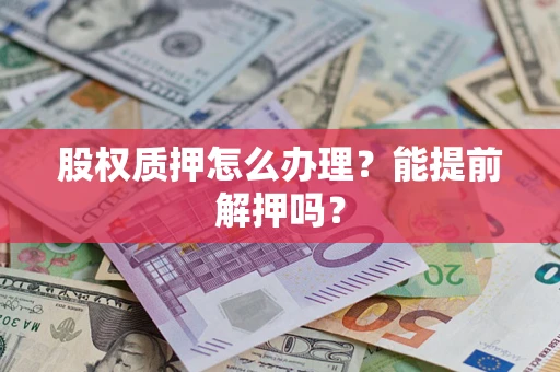 武汉股权质押怎么办理？能提前解押吗？